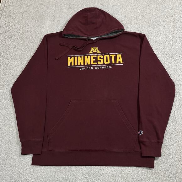 Minnesota Golden Gophers Hoodie Mens Large Maroon Champion Sweatshirt - Picture 1 of 10